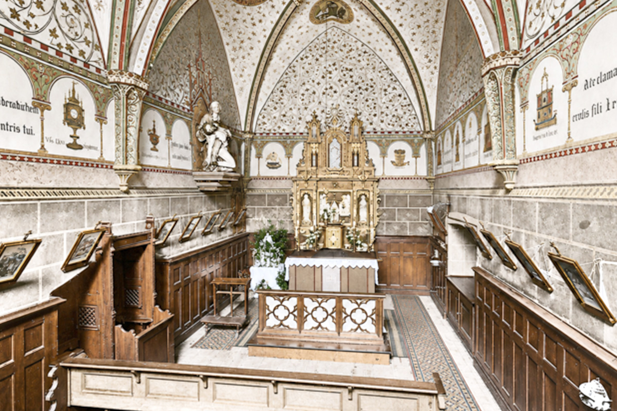 Frühere Innenansicht der Hospitals-Kapelle